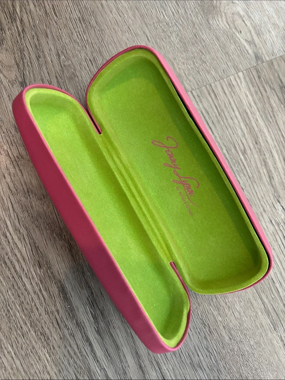 Pink Jenny Lynn Tooled Faux Leather Hard Shell Felt Lined Eyeglass Case